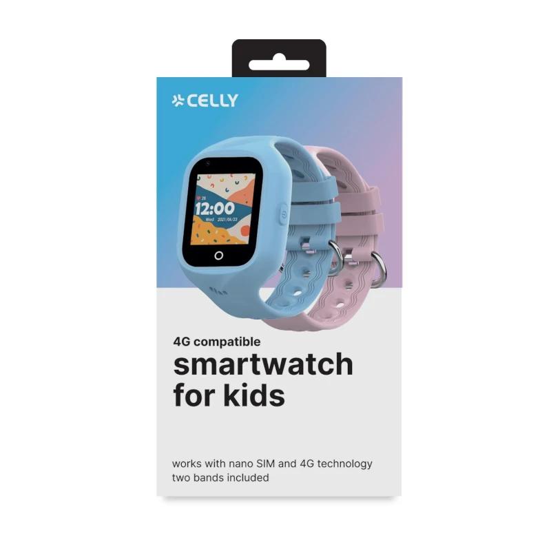 Infortisa Image 1 - Celly Smartwatch Kids 4G 2 Correas Azul y Rosa