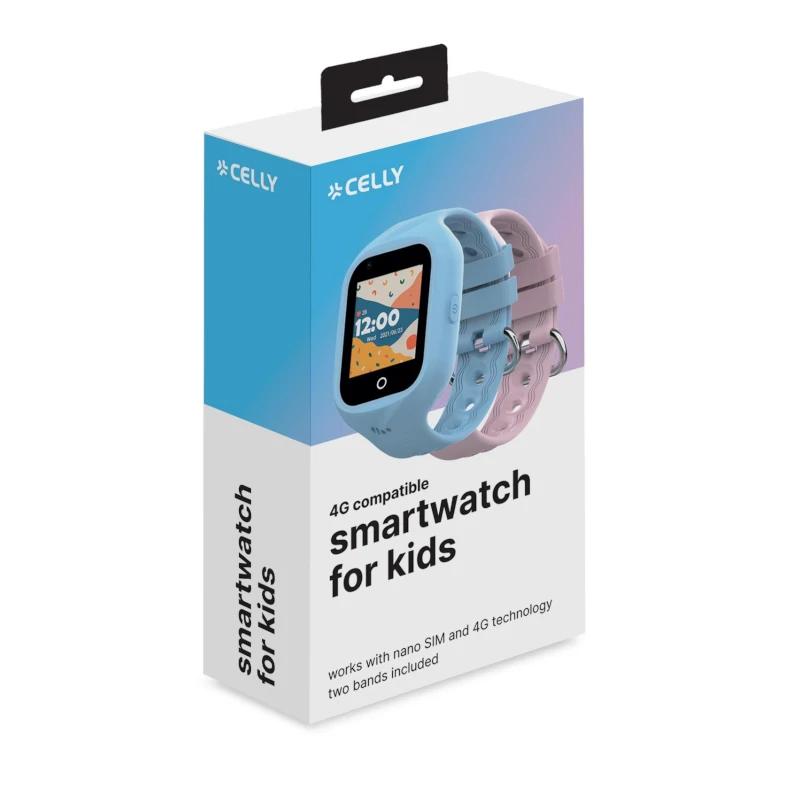 Infortisa Image 2 - Celly Smartwatch Kids 4G 2 Correas Azul y Rosa