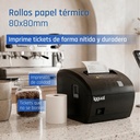 Infortisa Image 1 - iggual Caja 50 rollos papel térmico sin BPA 80x80
