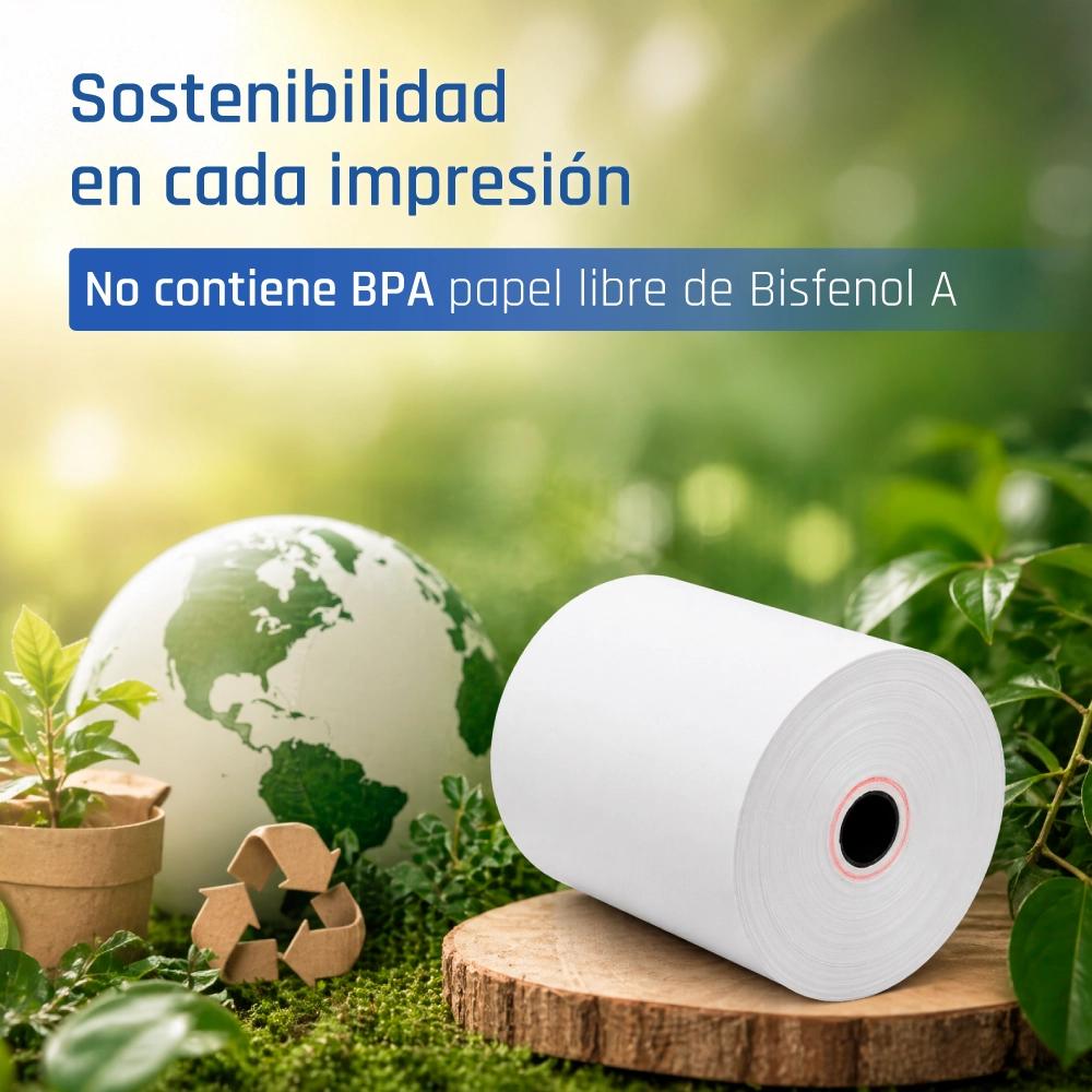 Infortisa Image 3 - iggual Caja 50 rollos papel térmico sin BPA 80x80