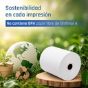 Infortisa Image 3 - iggual Caja 50 rollos papel térmico sin BPA 80x80