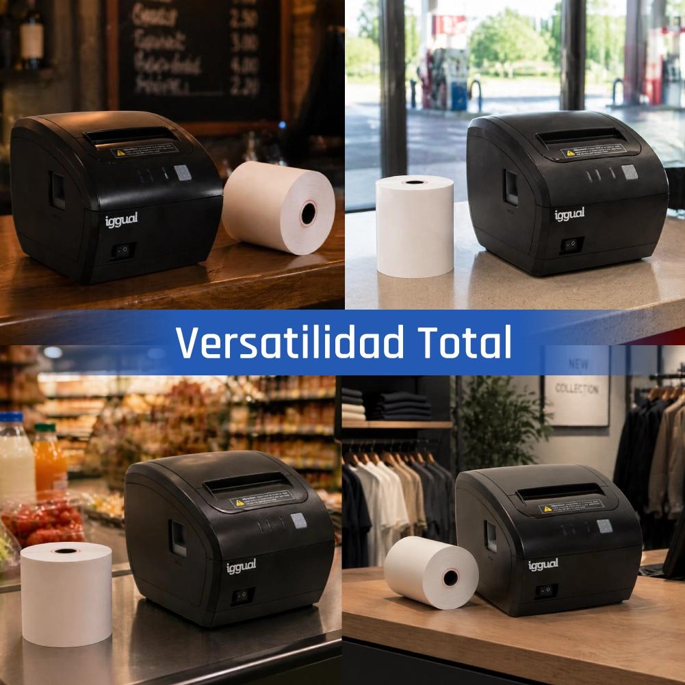 Infortisa Image 4 - iggual Caja 50 rollos papel térmico sin BPA 80x80