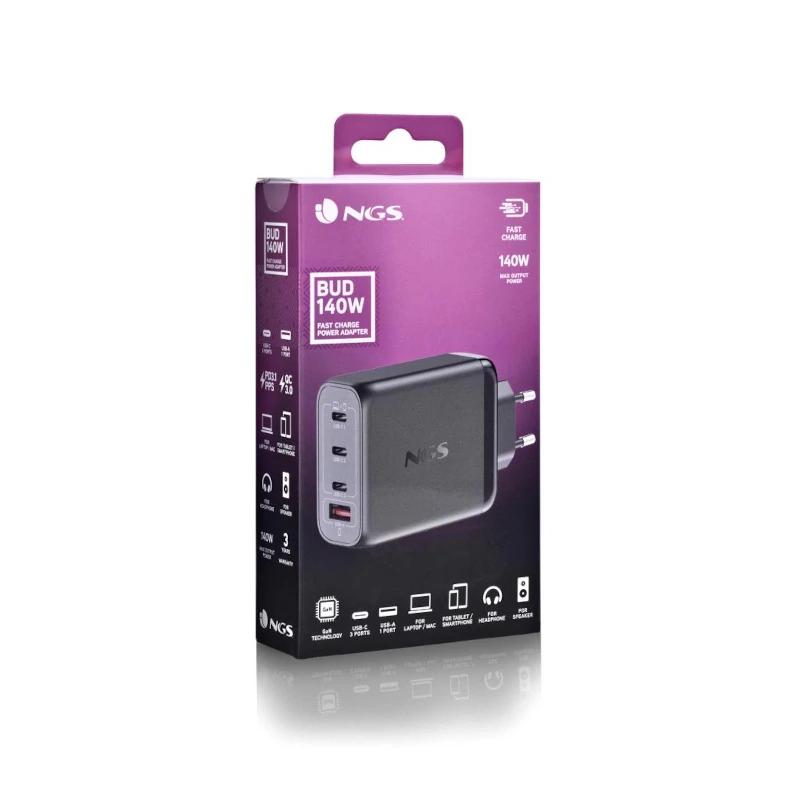 Infortisa Image 2 - NGS CARGADOR ULTRARAPIDO140W 4 PUERTOS 3USB-C 1 US