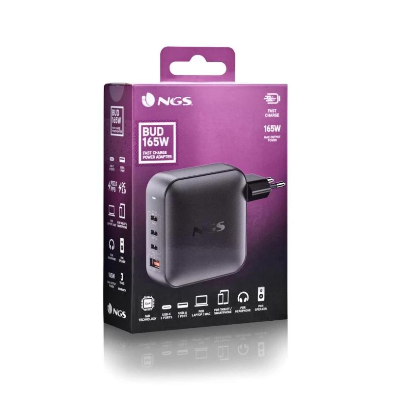 Infortisa Image 2 - NGS CARGADOR ULTRARAPIDO165W 4 PUERTOS 3USB-C 1 US