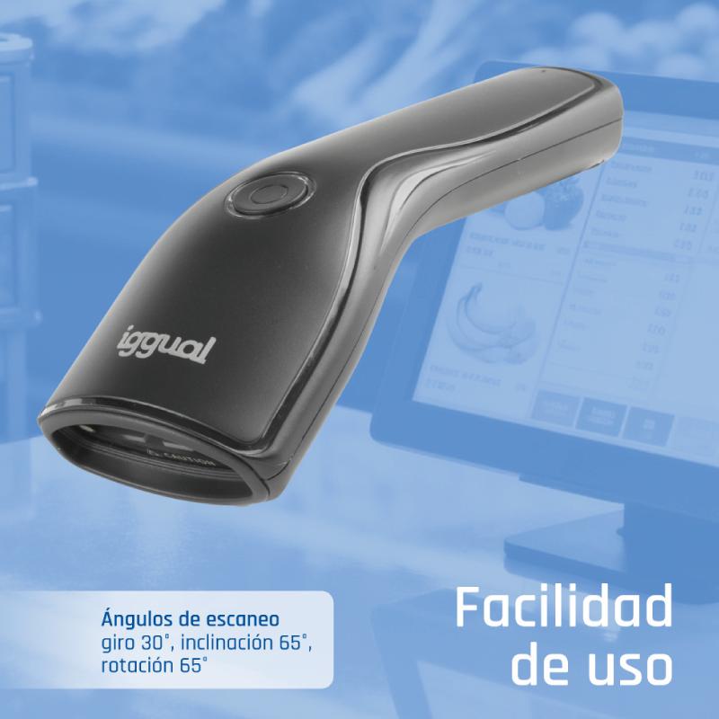 Infortisa Image 5 - iggual Lector código barras 1D USB botón soporte