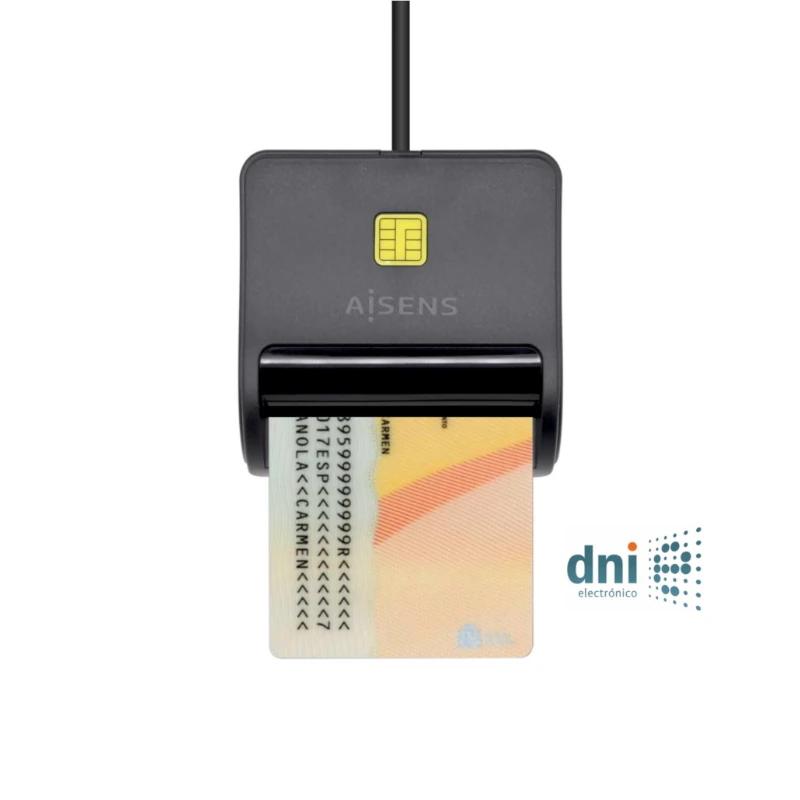 Infortisa Image 1 - Aisens Lector Tarjetas Inteligente DNI Negro