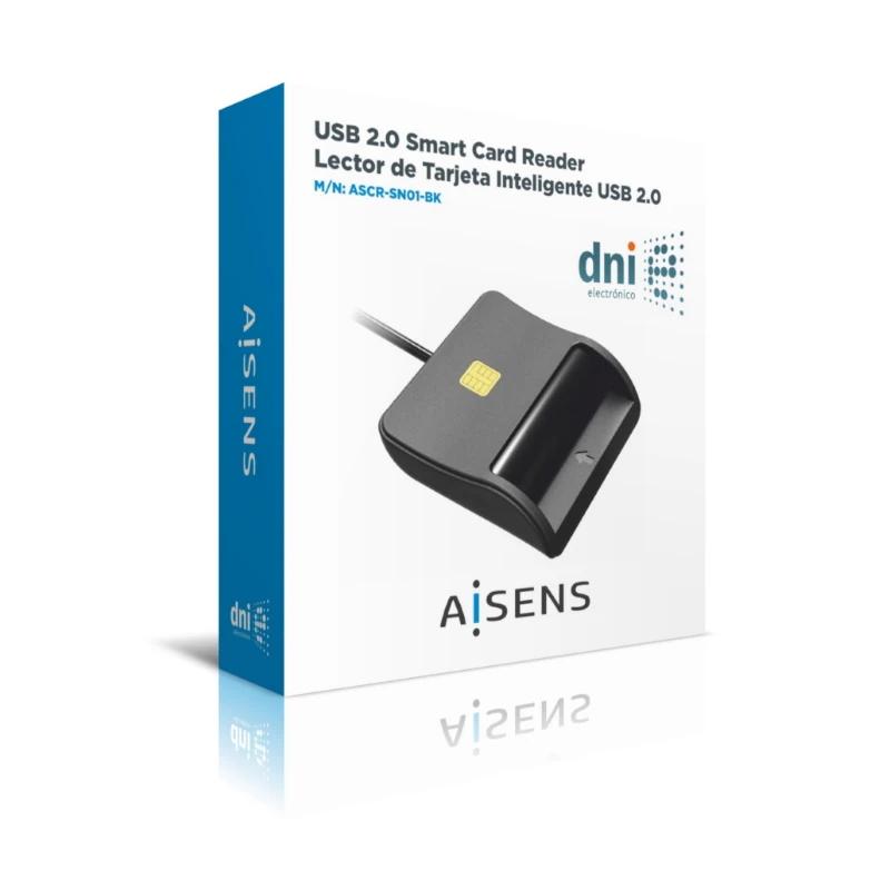 Infortisa Image 2 - Aisens Lector Tarjetas Inteligente DNI Negro