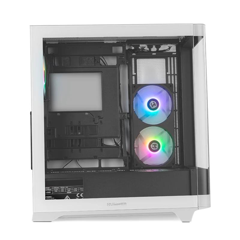 Infortisa Image 1 - NOX Semitorre HUMMER ETHER Cristal Curvo Negro&Bla