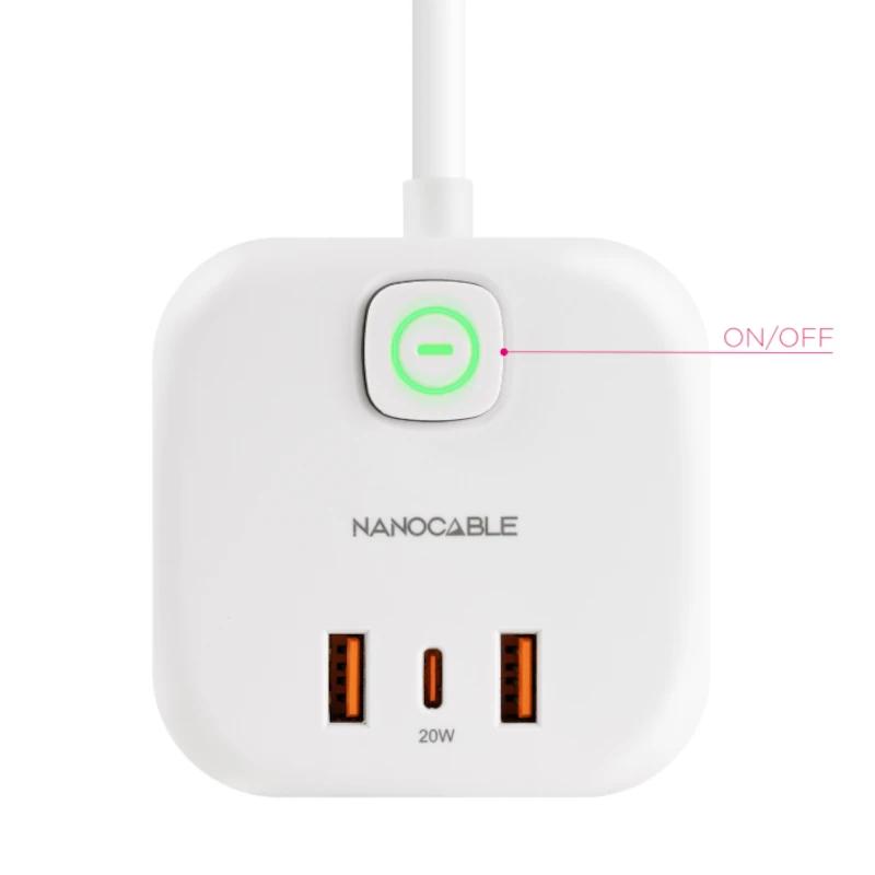 Infortisa Image 1 - Nanocable Base de enchufe con 3 USB c/ interruptor
