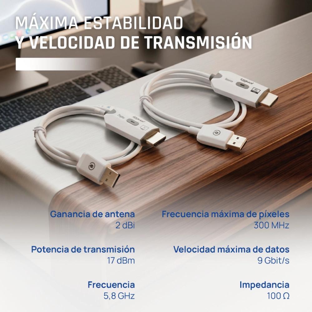 Infortisa Image 3 - iggual Transmisor y receptor HDMI FHD inalámbrico