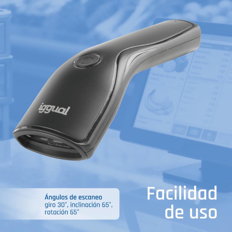 Infortisa Image 5 - iggual Lector código barras 2D USB botón soporte