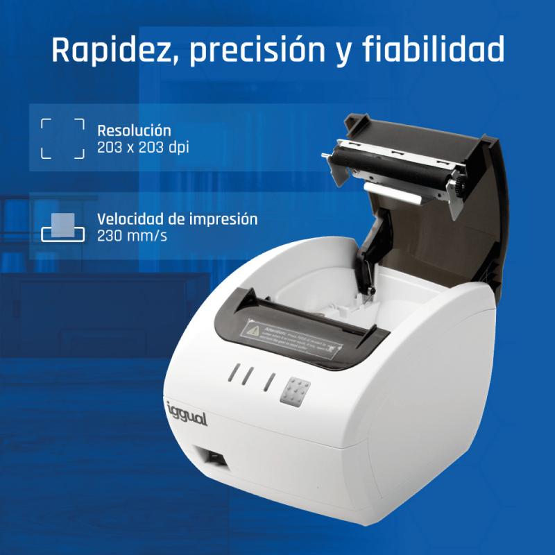 Infortisa Image 1 - iggual Impresora térmica TP EASY 80W USB+RJ11 blan