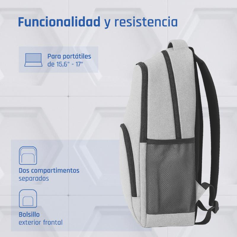 Infortisa Image 2 - iggual Mochila portátil 15.6-17 Everyday Use gris