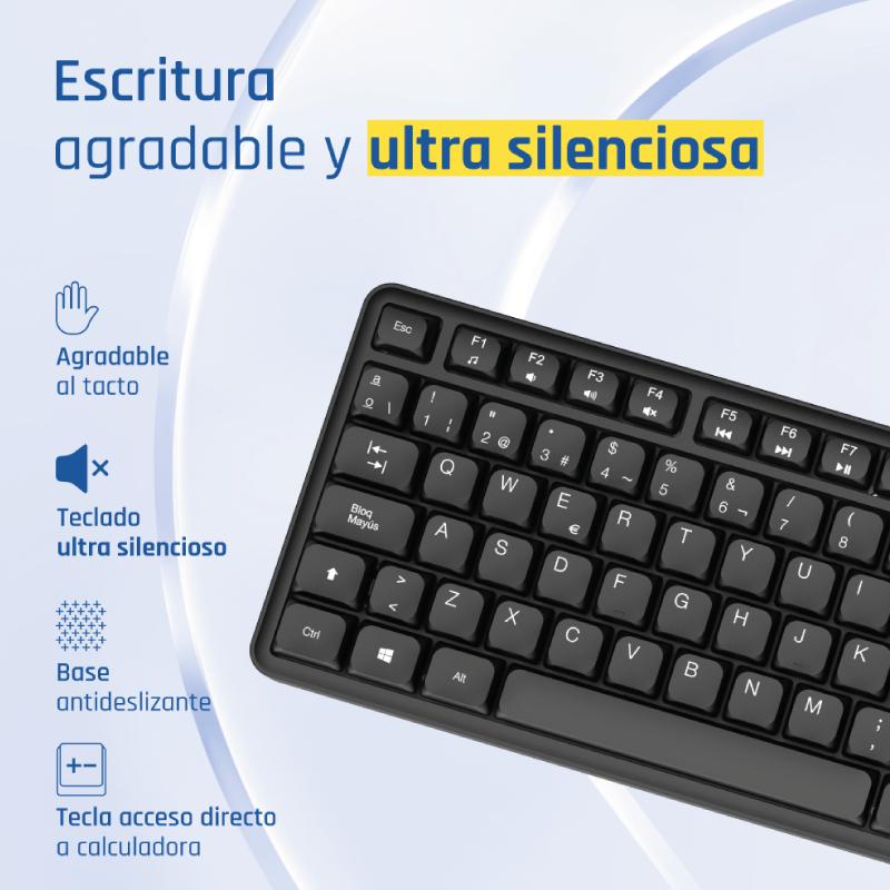 Infortisa Image 7 - iggual Teclado USB estándar CK-SILENT-105T negro