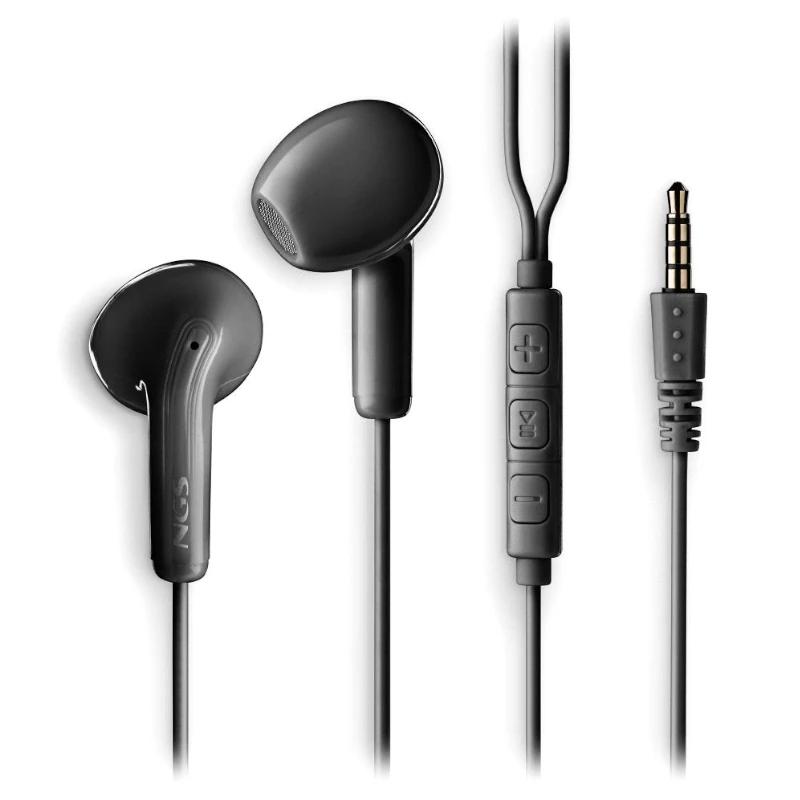Infortisa Image 1 - NGS Auricular Negro Estéreo Cable JACK 3.5 Mm