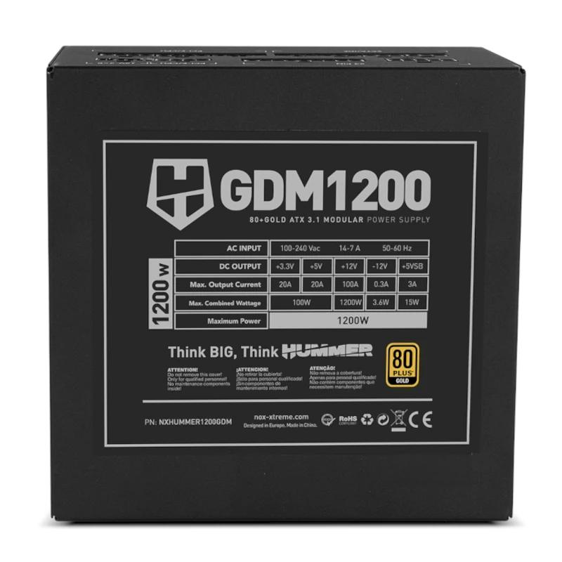 Infortisa Image 3 - NOX HUMMER GDM1200W Fuente modular ATX3.1 80+GOLD