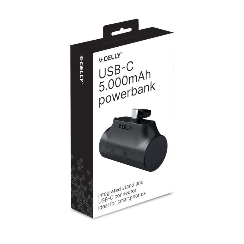 Infortisa Image 1 - Celly Powerbank Compacta Usb-C 5000 mAh Negra