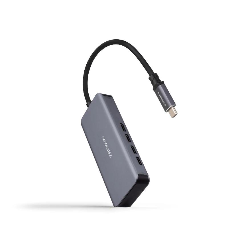 Infortisa Image 2 - Nanocable HUB USB-C/M a 3xUSB-C/H ALUMINIO 10 cm