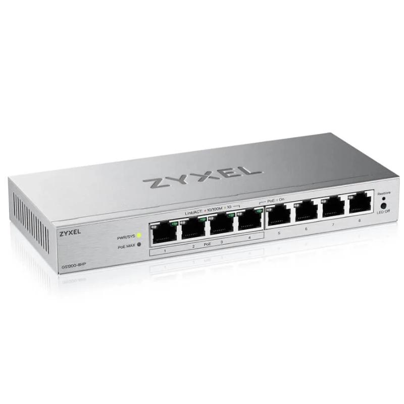 Infortisa Image 1 - ZyXEL GS1200-8HPv3 Switch 8xGb (4xPoE+) 68W