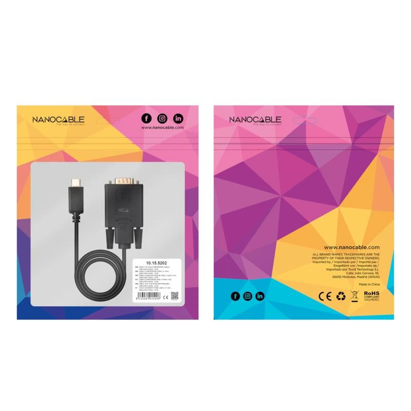 Infortisa Image 3 - Nanocable Cable Conversor USB-C/M a VGA/M 1,8 M
