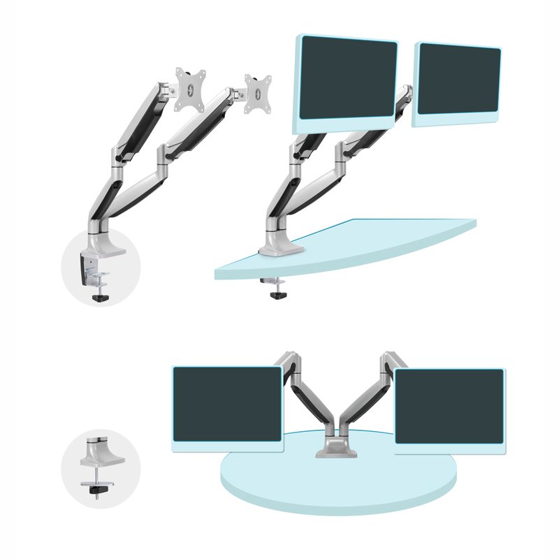 Infortisa Image 1 - Tooq DB3132TNR-S Soporte Mesa incl/gir 2brz 13-32"