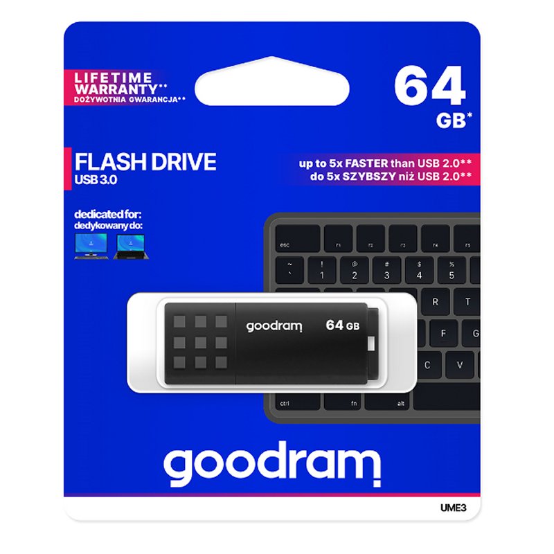 Infortisa Image 3 - Goodram UME3 Lápiz USB 64GB USB 3.0 Negro