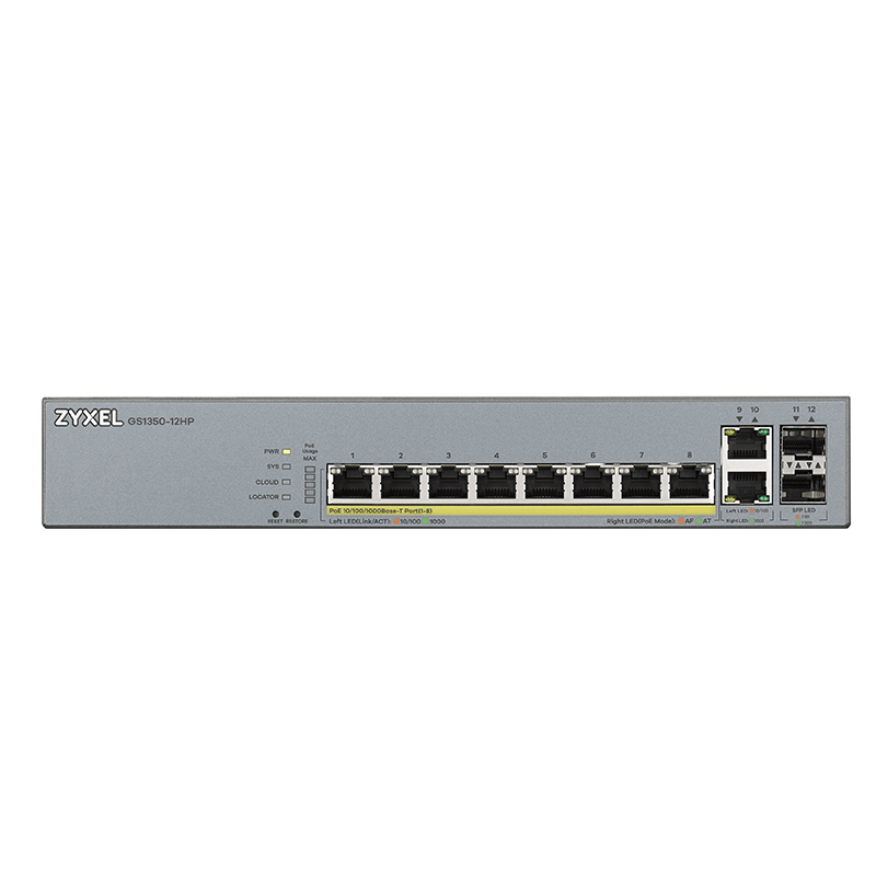 Infortisa Image 1 - ZyXEL GS1350-12HP Switch 10xGB PoE 2xSFP 130W