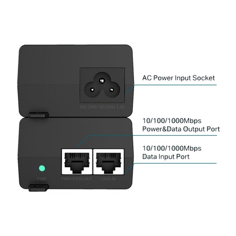 Infortisa Image 2 - TP-Link PoE160S Inyector PoE+ 2xGb
