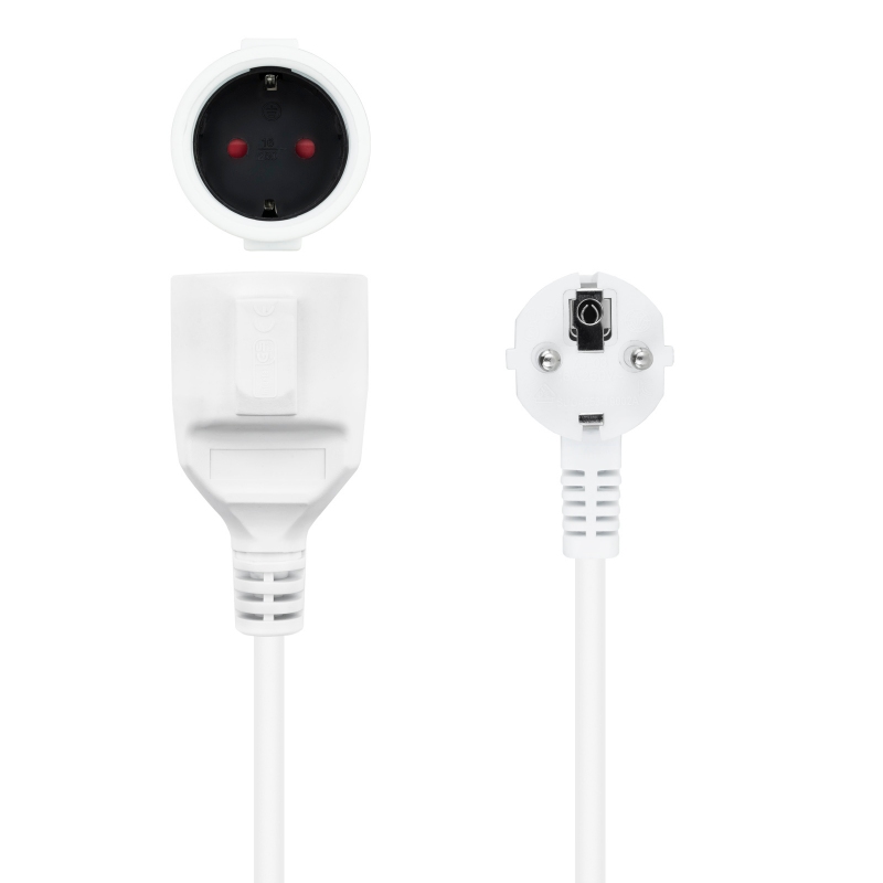 Infortisa Image 2 - Nanocable Cable Alim. Alargador schuko blanco 5 M