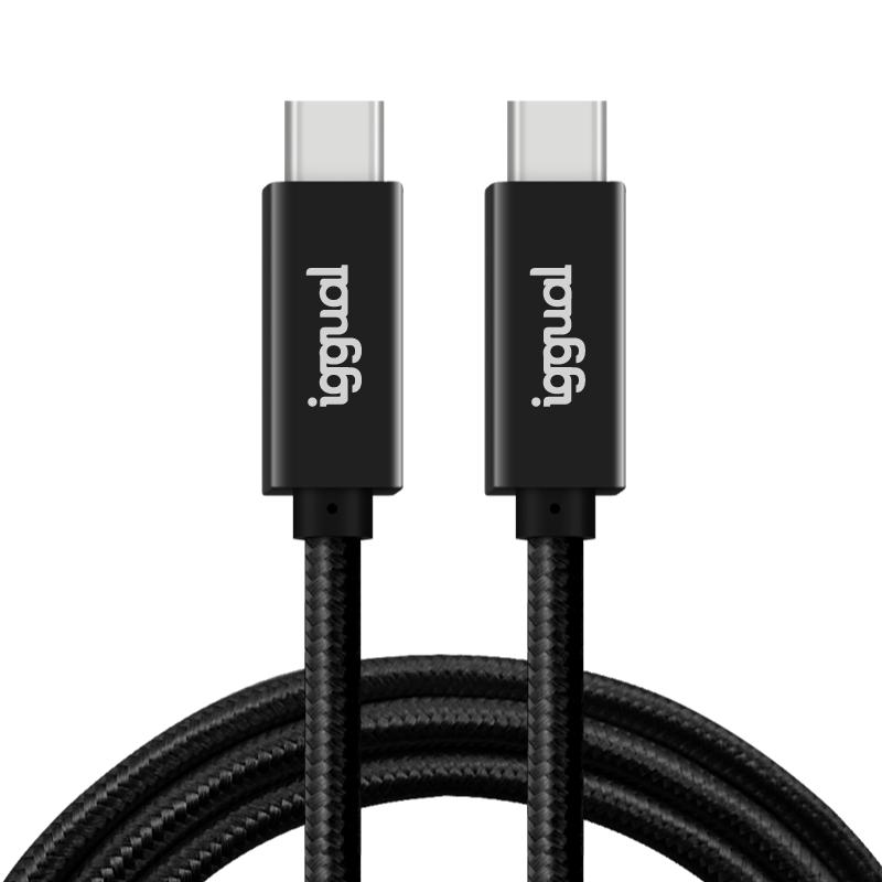 Infortisa Image 2 - iggual Cable USB-C 3.2 Gen2x2 100W 5A 4K 1m nylon