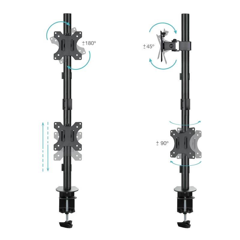 Infortisa Image 1 - Tooq DB1233TNV-B Soporte mesa 2 brazos vertical