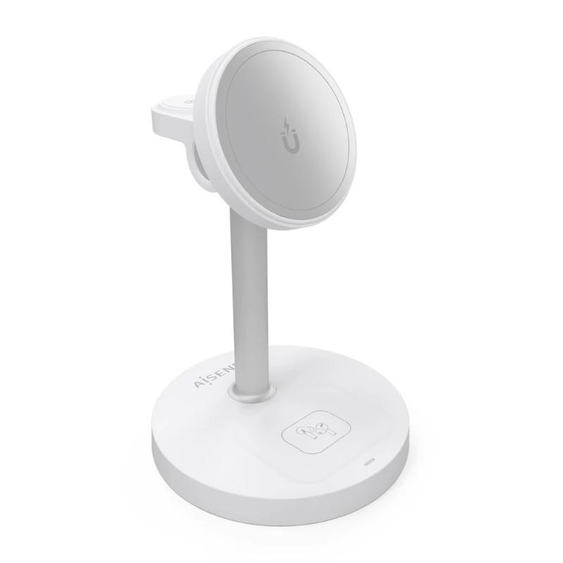 Infortisa Image 1 - Aisens Cargador Inalámbrico USBC 15W 3 en 1 Blanco