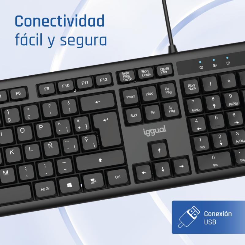 Infortisa Image 6 - iggual Teclado USB estándar CK-OFFICE-105T negro