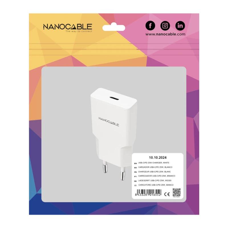 Infortisa Image 1 - Nanocable Cargador USB-C/PD 20W   Blanco