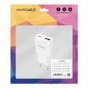 Infortisa Image 1 - Nanocable Cargador USB-C/PD + USB-A/QC 20W Blanco