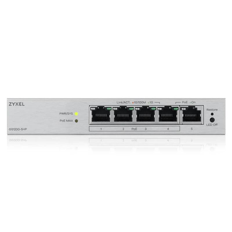 Infortisa Image 2 - ZyXEL GS1200-5HPv3 Switch 5xGb (4xPoE+) 68W