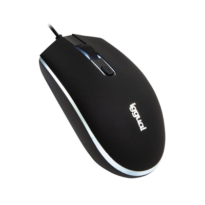 iggual Ratón óptico COM-LED-1600DPI negro