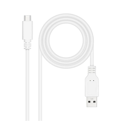 Nanocable Cable USB 2.0 3A USB-C-M/M 1M Blanco