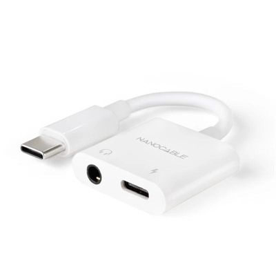 Nanocable Adaptador USB-C a Jack+USB-C/H PD 60W
