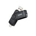 Tooq TQR-3003B Lector USB-C 2.0+USB-A 3.0 SD/TF