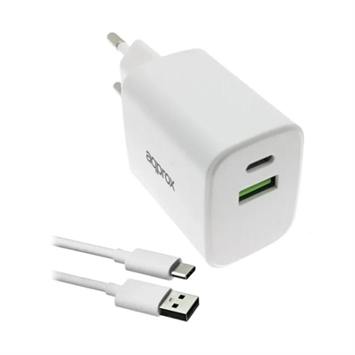 APPROX CARGADOR 35W QC 1 X USB A+ 1 X USB C+CABLE