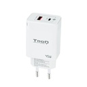 Tooq Cargador pared GAN USB-C/PD+USB-A/QC 45W