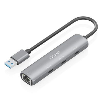 Aisens USB-A 3.0 Dock a RJ45 Hub 3xUSB-C 15cm