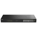 D-Link DGS-1018P/E Switch 16xGbE PoE+ 2xSFP