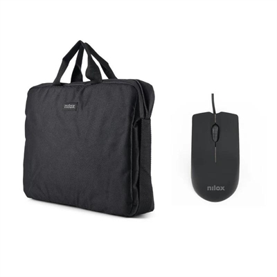 NILOX Maletín 15.6"Negro+Ratón USB 1000dpi