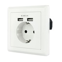 Nanocable Base de enchufe pared schuko+2USB 2.4A