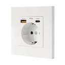 Nanocable Base Pared toma SCHUKO 2USB-C PD20W