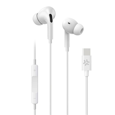 Celly Auriculares cable Usb-C Blanco