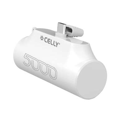 Celly Powerbank Compacta Usb-C 5000 mAh Blanca
