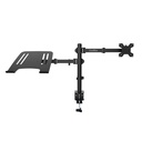 COOLBOX Soporte Monitor+Portátil Monobrazo Acero